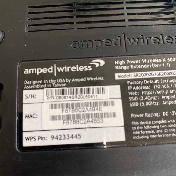 📌Amped Wireless High-power Wireless N-600mw Dual-band Wi-fi Range Extender - Picture 2 of 10